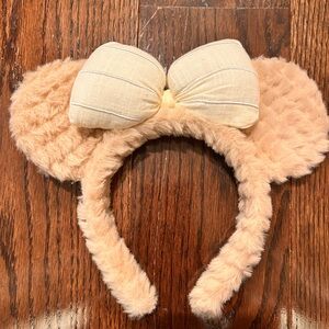 Plush Bear Disney Ear Headband with Cream Bow